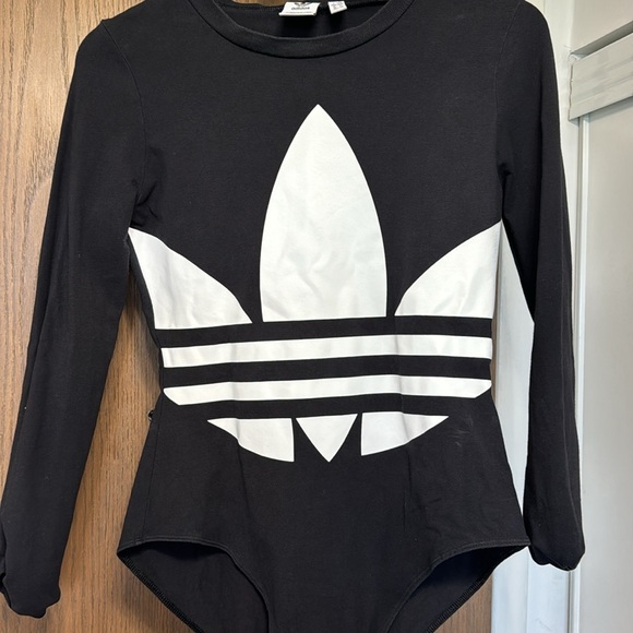 adidas Tops - Black Adidas Originals Size M Logo Body Sportbody Trefoil Bodysuit Top FM2651